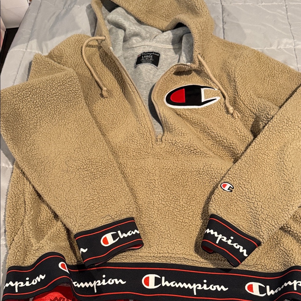 Champion Beige Sherpa Pullover